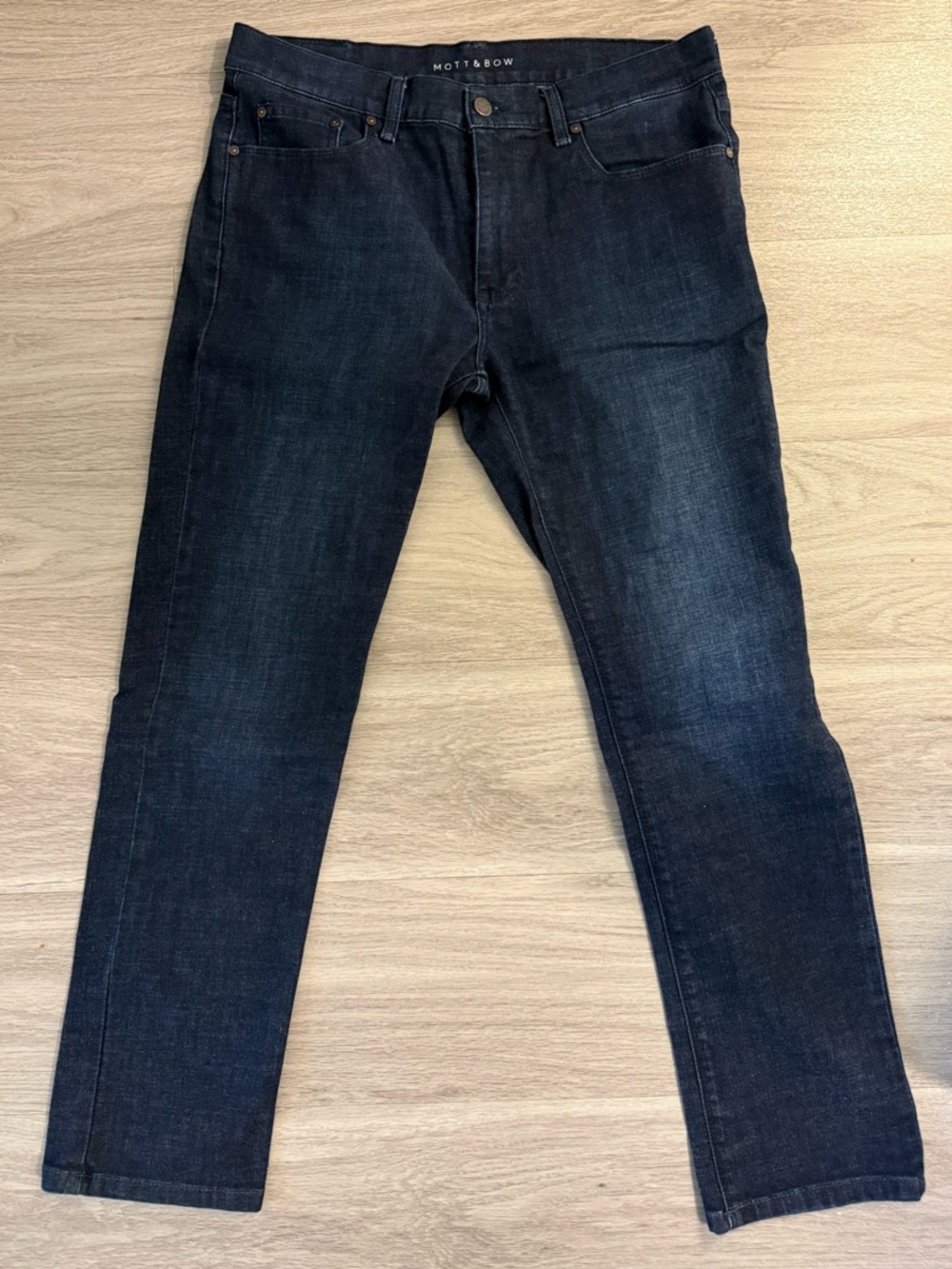 Mott & Bow Men’s Slim Jeans — Deep Indigo with Stretch, 33x30, Slim